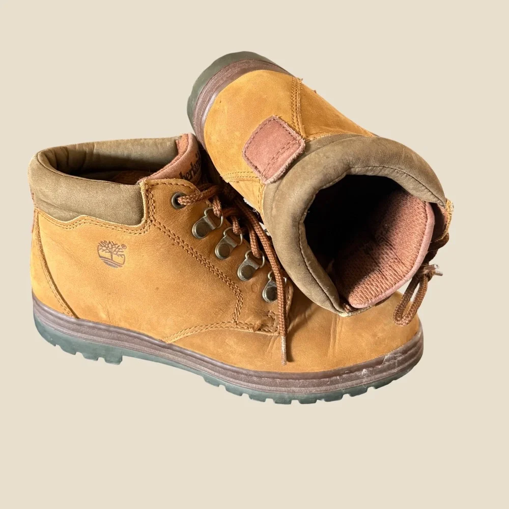 Timberland Euro Hiker Mens 7.5 M Wheat Nubuck Leather Boots 69386 Tan Brown